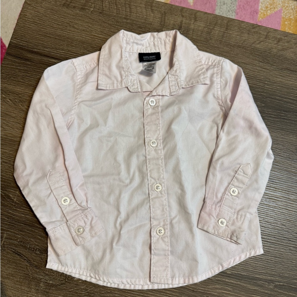 Holiday Editions Light Pink Button-Down Shirt